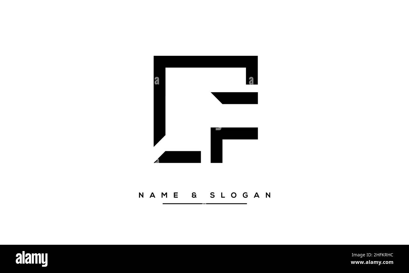 Modernes, abstraktes LF-Logo mit Buchstaben. Minimaler LF-, FL-initialer Symbolvektor Stock Vektor