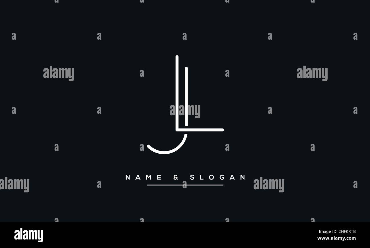Modernes Design mit abstraktem Buchstaben LJ, JL-Logo. Minimaler LJ-, JL-initialer Symbolvektor Stock Vektor