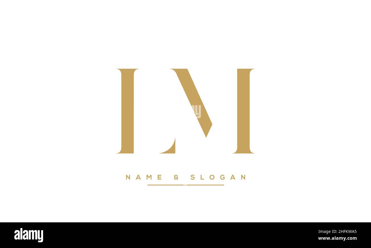 Modernes, abstraktes LM-Logo im Buchstaben. Minimale lm, ML initiale basierte Symbolvektor Stock Vektor