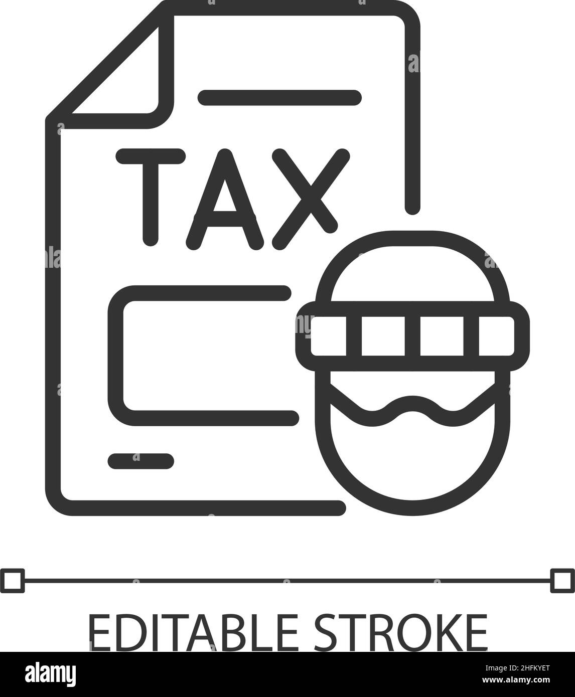Lineares Symbol für Steuerhinterziehung Stock Vektor