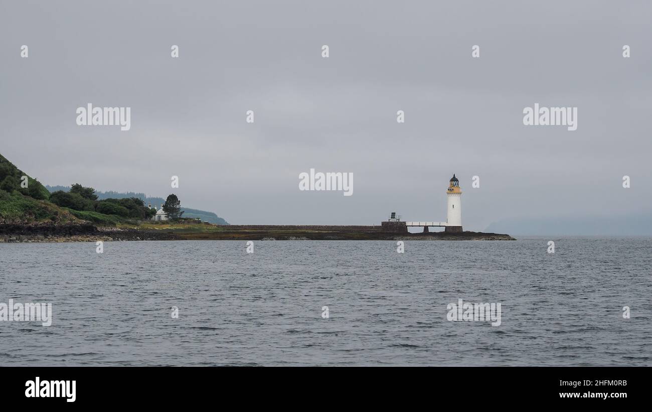 Rubha nan Gall Leuchtturm in der Nähe von Tobermory auf der Isle of Mull, Hebrides Stockfoto