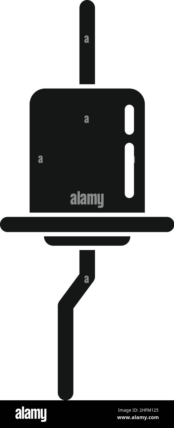Bedienfeld Diodensymbol einfacher Vektor. Halbleiterlicht. Widerstandsleistung Stock Vektor