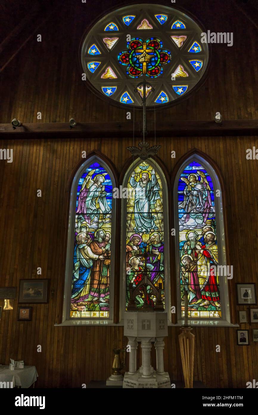 Das Innere der St. Paul's Kirche, Trinity, Neufundland. Stockfoto