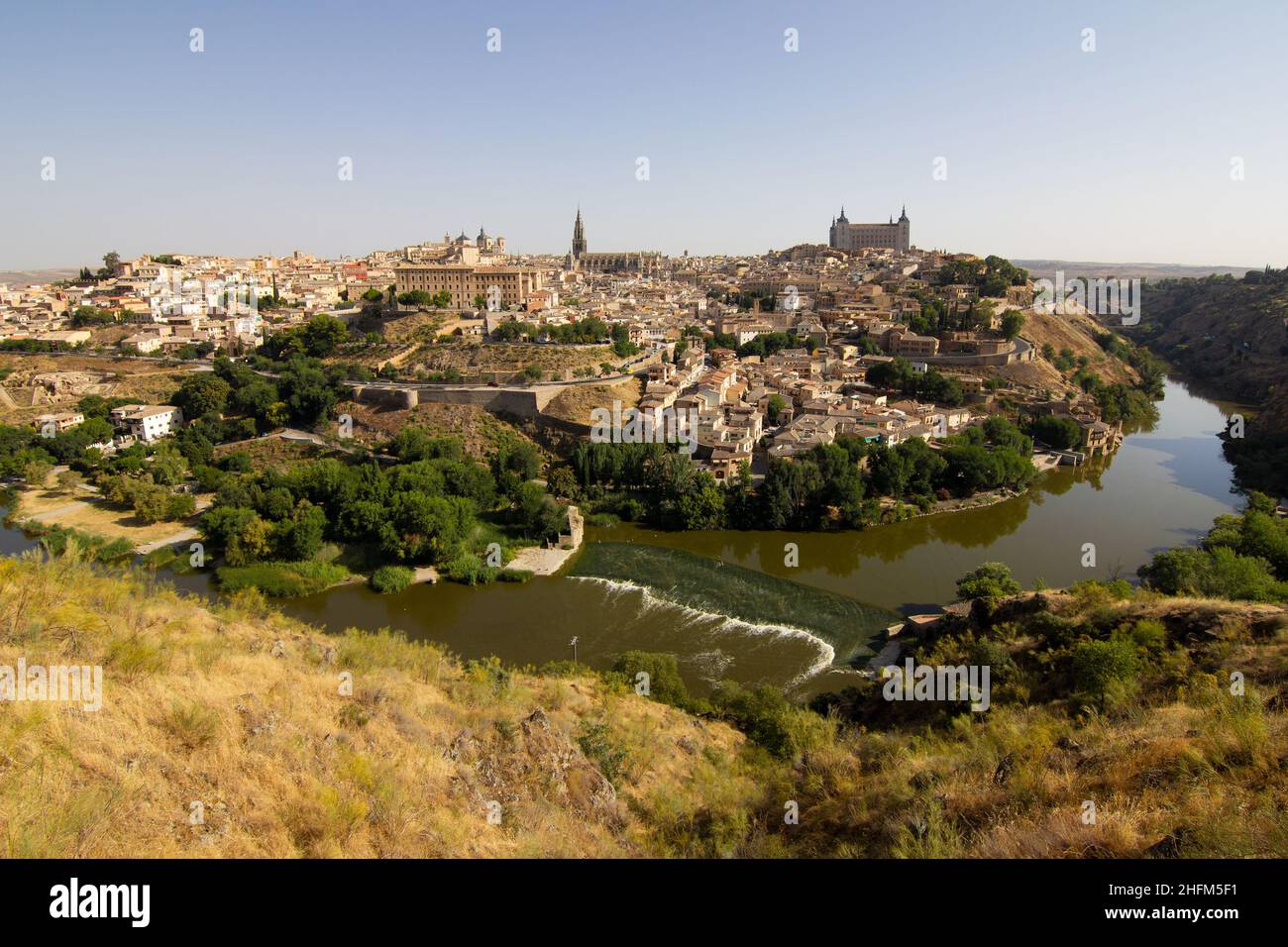 Blick auf das mittelalterliche Zentrum der Stadt Toledo, Spanien Stockfoto