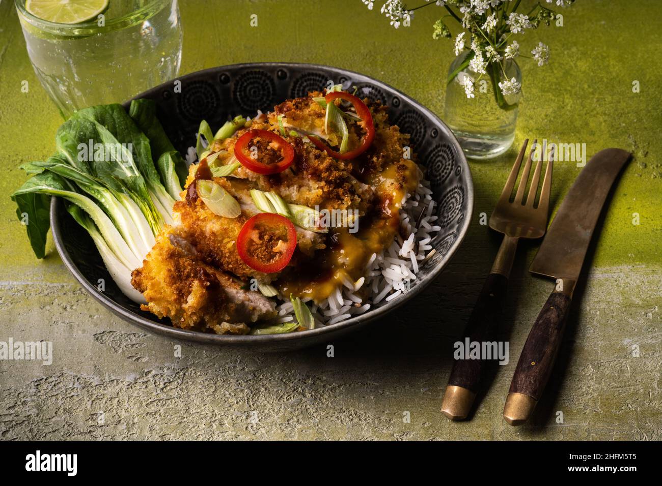 Katsu Curry Huhn Stockfoto