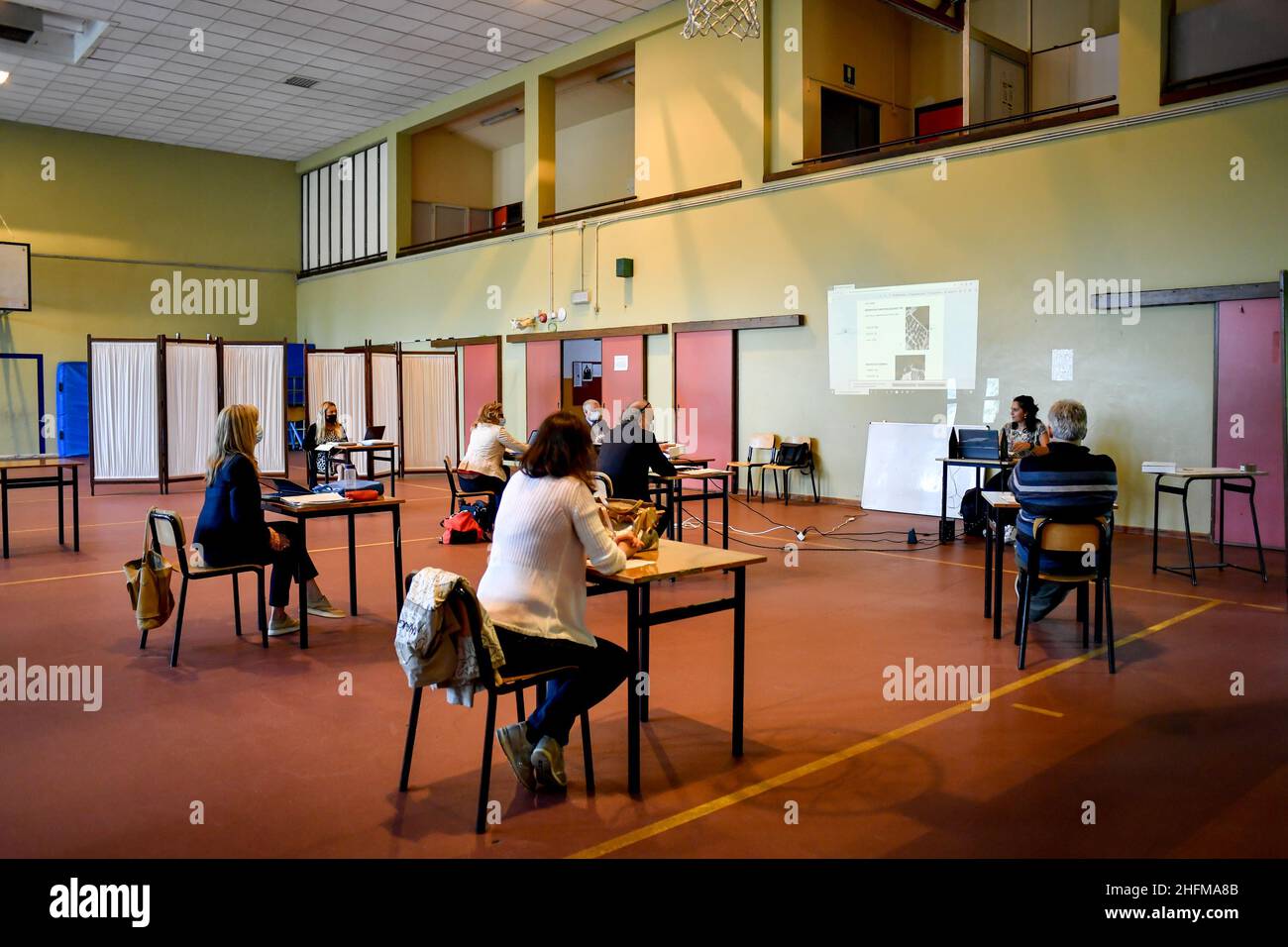 Claudio Furlan - LaPresse 17 June 2020 Milano (Italien) News Abitur an der Hotel Management School Sonzogni in Nembro, einer der am stärksten von der Coronavirus-Epidemie betroffenen italienischen Gemeinden Stockfoto