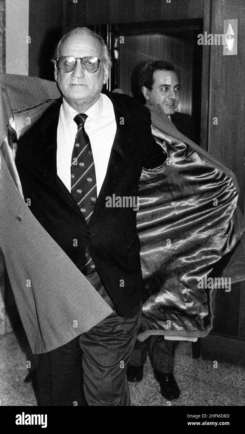 Foto LaPresse Torino/Archivio storico Storico anni '90 Alfredo Biondi Alfredo Biondi (Pisa, 29 giugno 1928) è un politico e avvocato italiano. Nella foto: Alfredo Biondi Foto LaPresse Turin/Archives Historic Hystory 90er Alfredo Biondi auf dem Foto: Alfredo Biondi Stockfoto