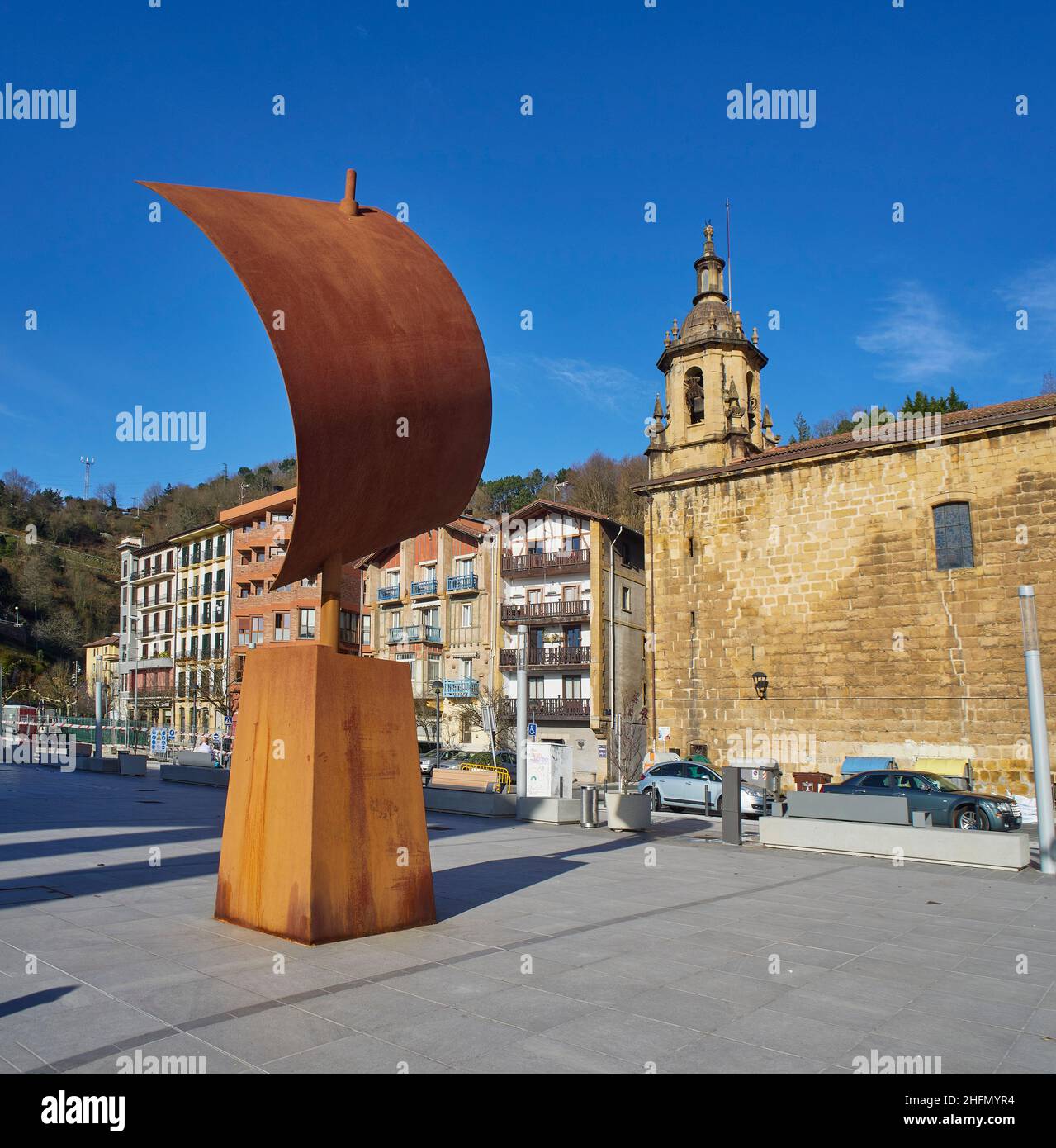 Denkmal für den Admiral Blas de Lezo. Pasajes De San Pedro, Gipuzkoa, Spanien. Stockfoto