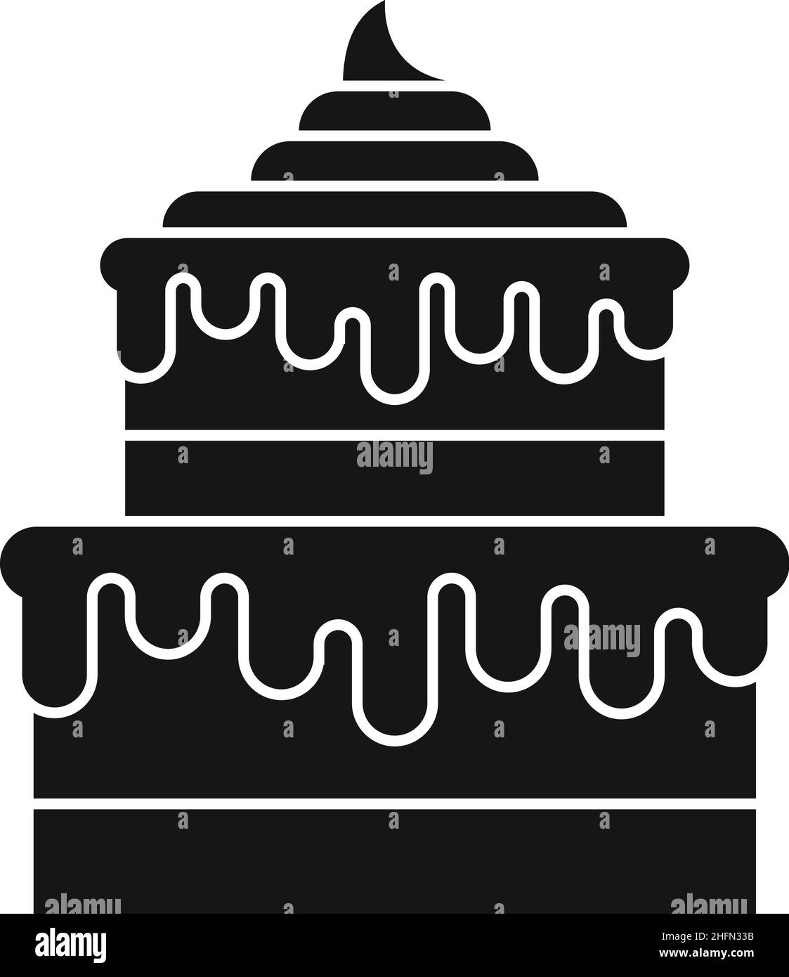 Feier Kuchen Symbol einfachen Vektor. Alles Gute zum Jahrestag. Gebäck Stock Vektor