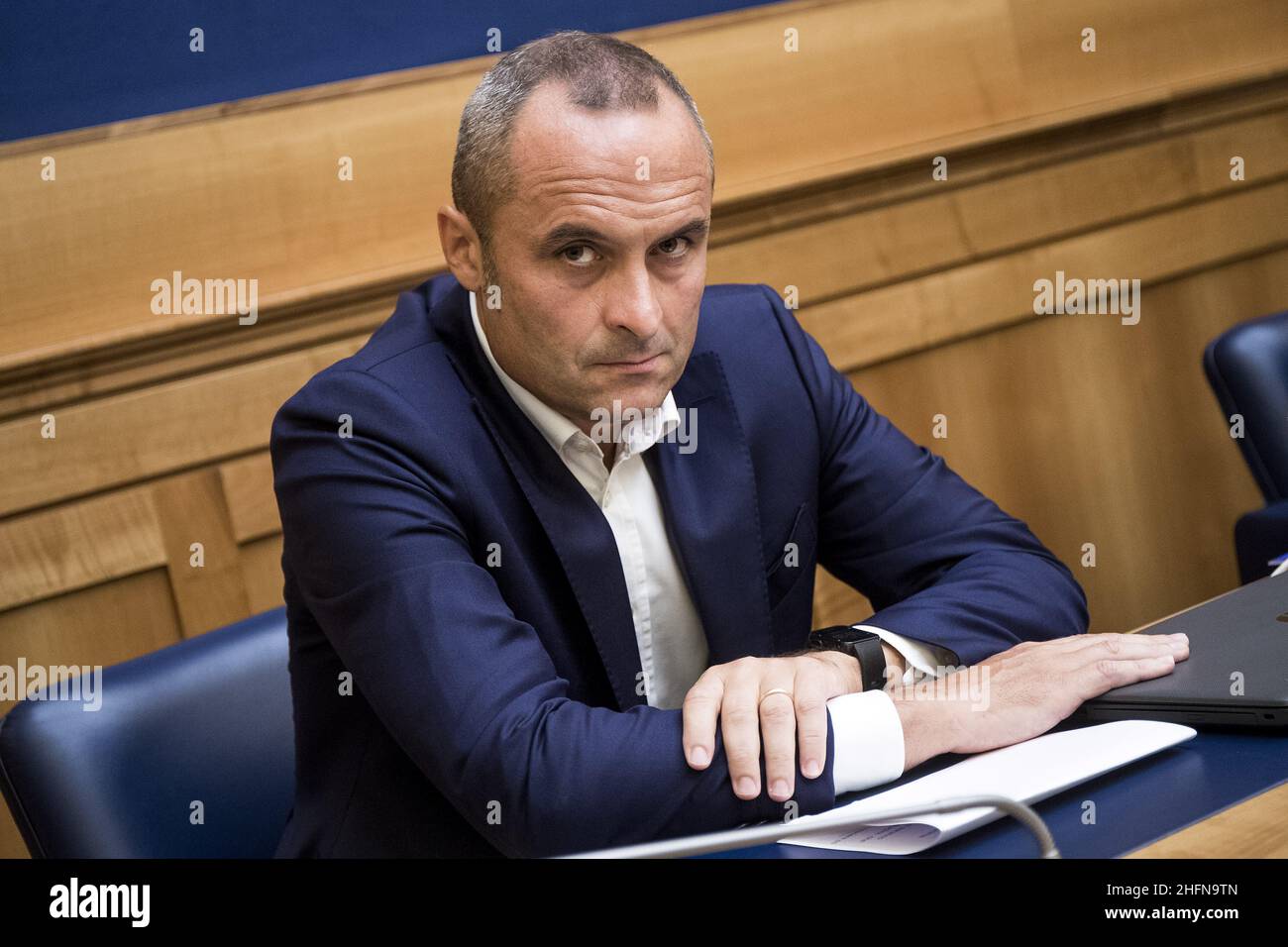 Roberto Monaldo / LaPresse 04-08-2020 Rom (Italien) Enrico Costa schließt sich der Azione-Partei im Bild Enrico Costa an Stockfoto