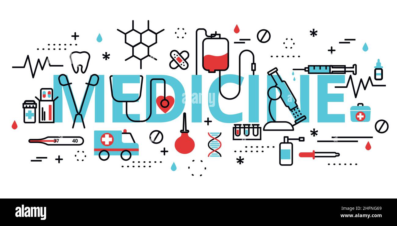 Moderne flach bearbeitbare Linie Design Vektor Illustration, Konzept der Medizin, für Grafik-und Web-Design Stock Vektor