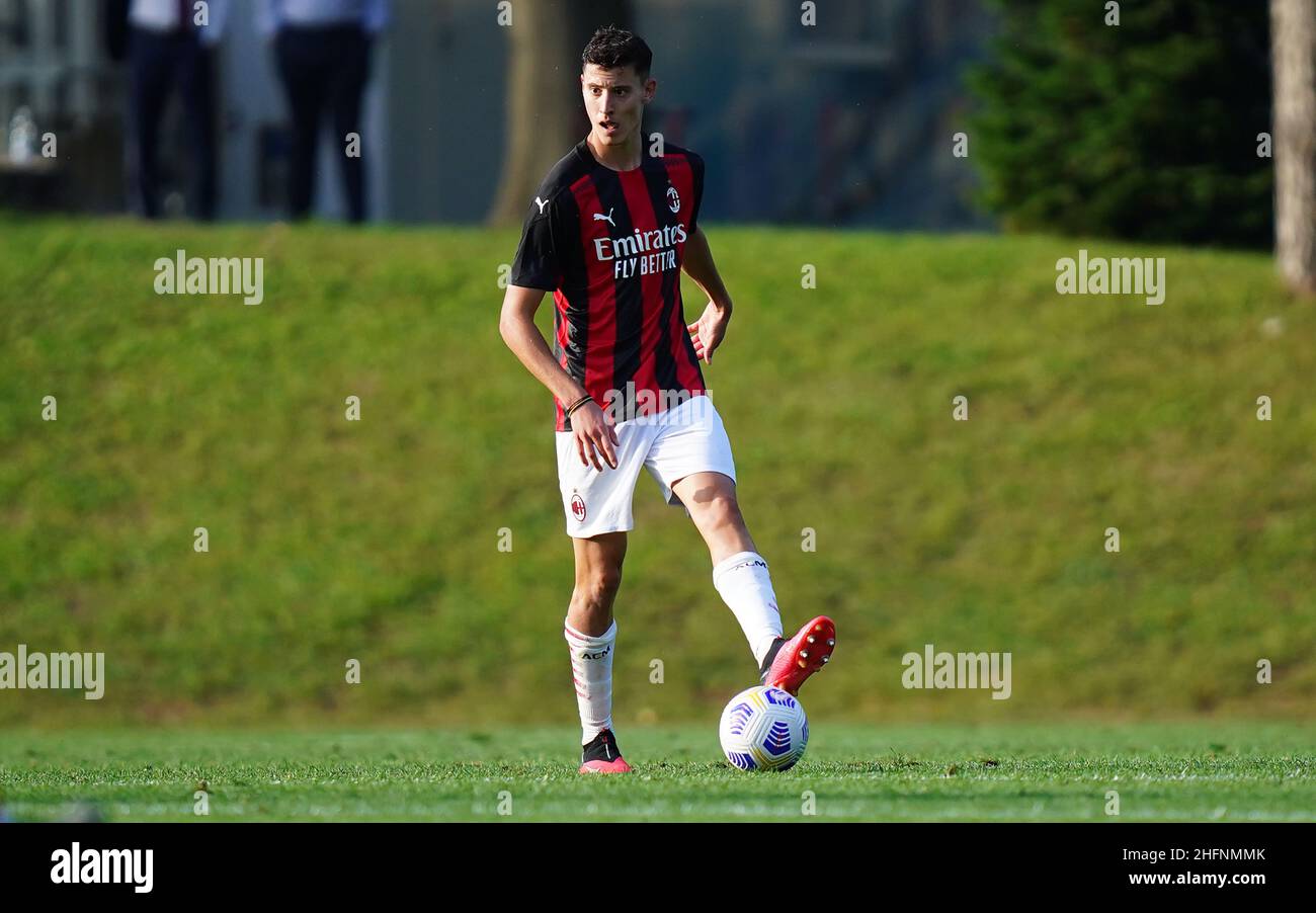 LaPresse - Spada September 09 , 2020 Carnago , Varese ( Italien ) Sport Soccer A.C. Mailand- Saison 2020-2021 - Serie A Milanello Sports Center - Freundschaftsspiel - AC Mailand vs Vicenza im Bild: michelis Stockfoto