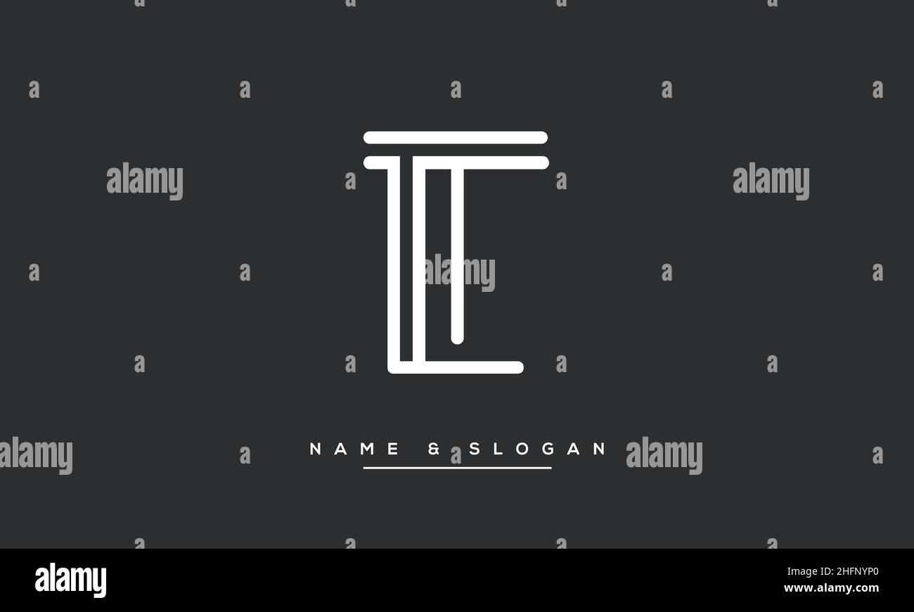 Modernes, abstraktes Letter LT, TL Logo Design. Minimaler LT-, TL-initialer Symbolvektor Stock Vektor