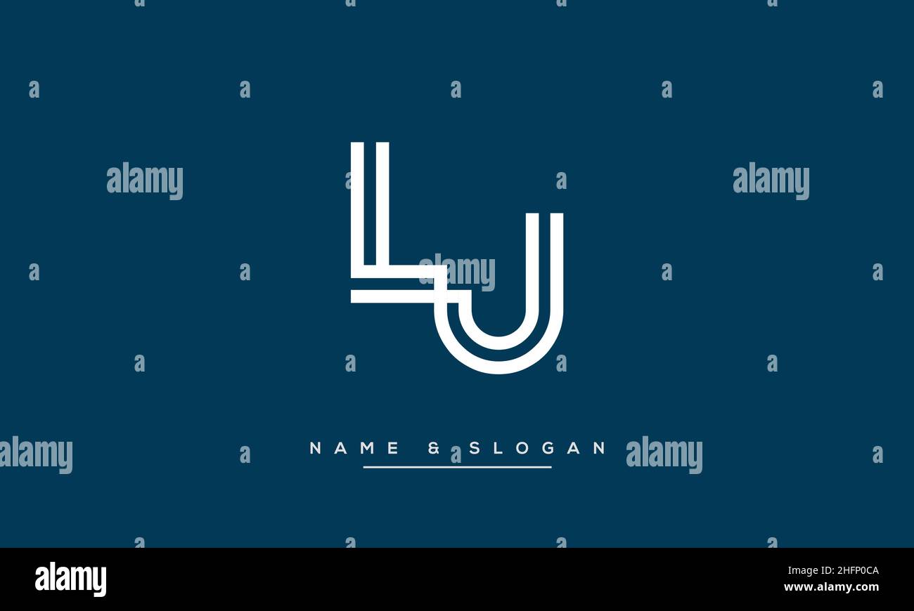 Moderner abstrakter Buchstabe LU, UL-Logo. Minimale LU, anfänglich auf UL basierender Symbolvektor Stock Vektor