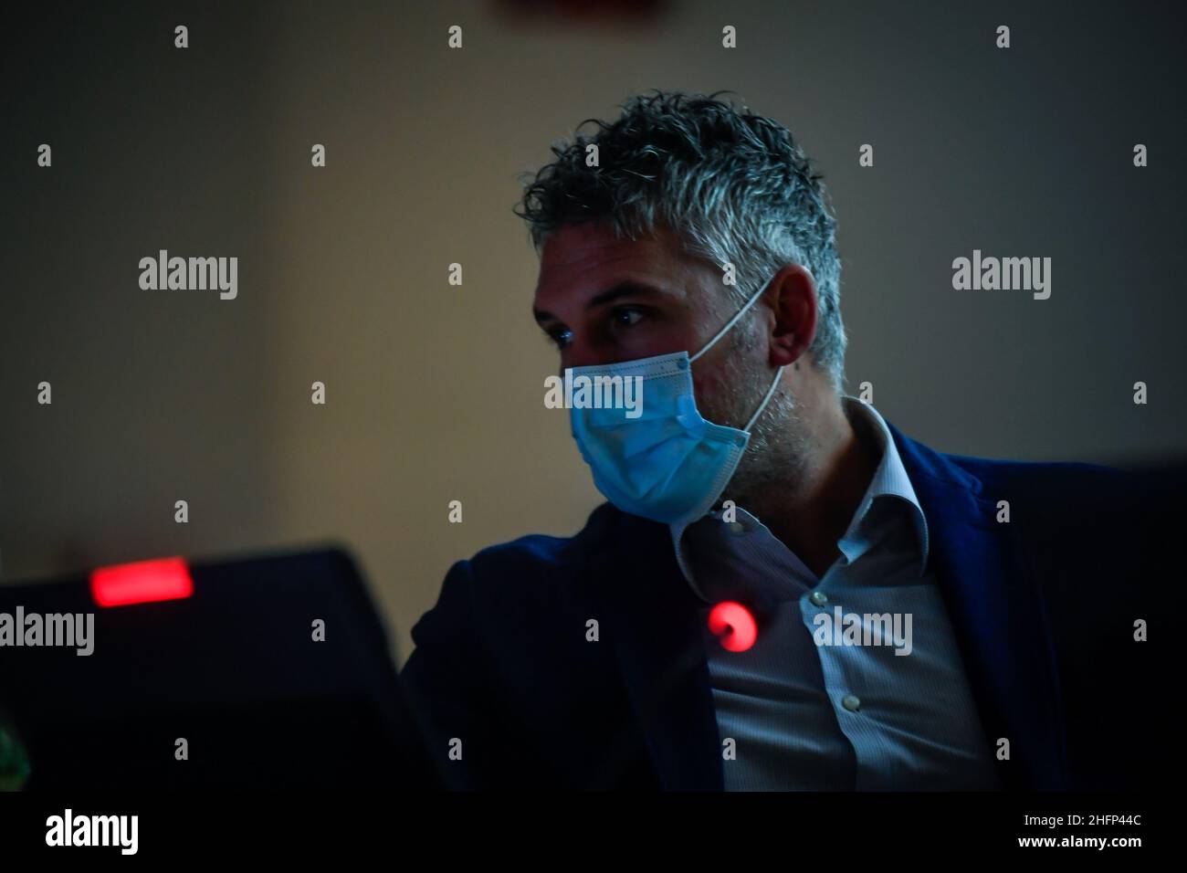 Claudio Furlan - LaPresse 28. September 2020 Mailand (Italien) Patient 1 von Codogno Mattia Maestri nimmt an der Vortragskonferenz des Nationalkongresses 'Diagnostische und therapeutische Adhärenz in der Covid-19-Ära' und der Verleihung von 'Frauen und Covid-19' Teil Stockfoto