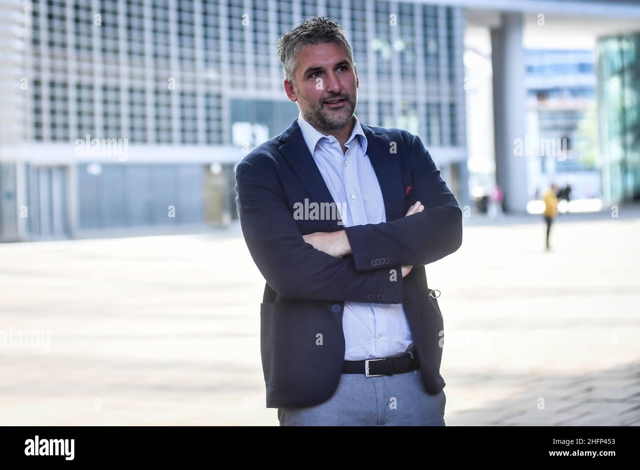 Claudio Furlan - LaPresse 28. September 2020 Mailand (Italien) Patient 1 von Codogno Mattia Maestri nimmt an der Vortragskonferenz des Nationalkongresses 'Diagnostische und therapeutische Adhärenz in der Covid-19-Ära' und der Verleihung von 'Frauen und Covid-19' Teil Stockfoto