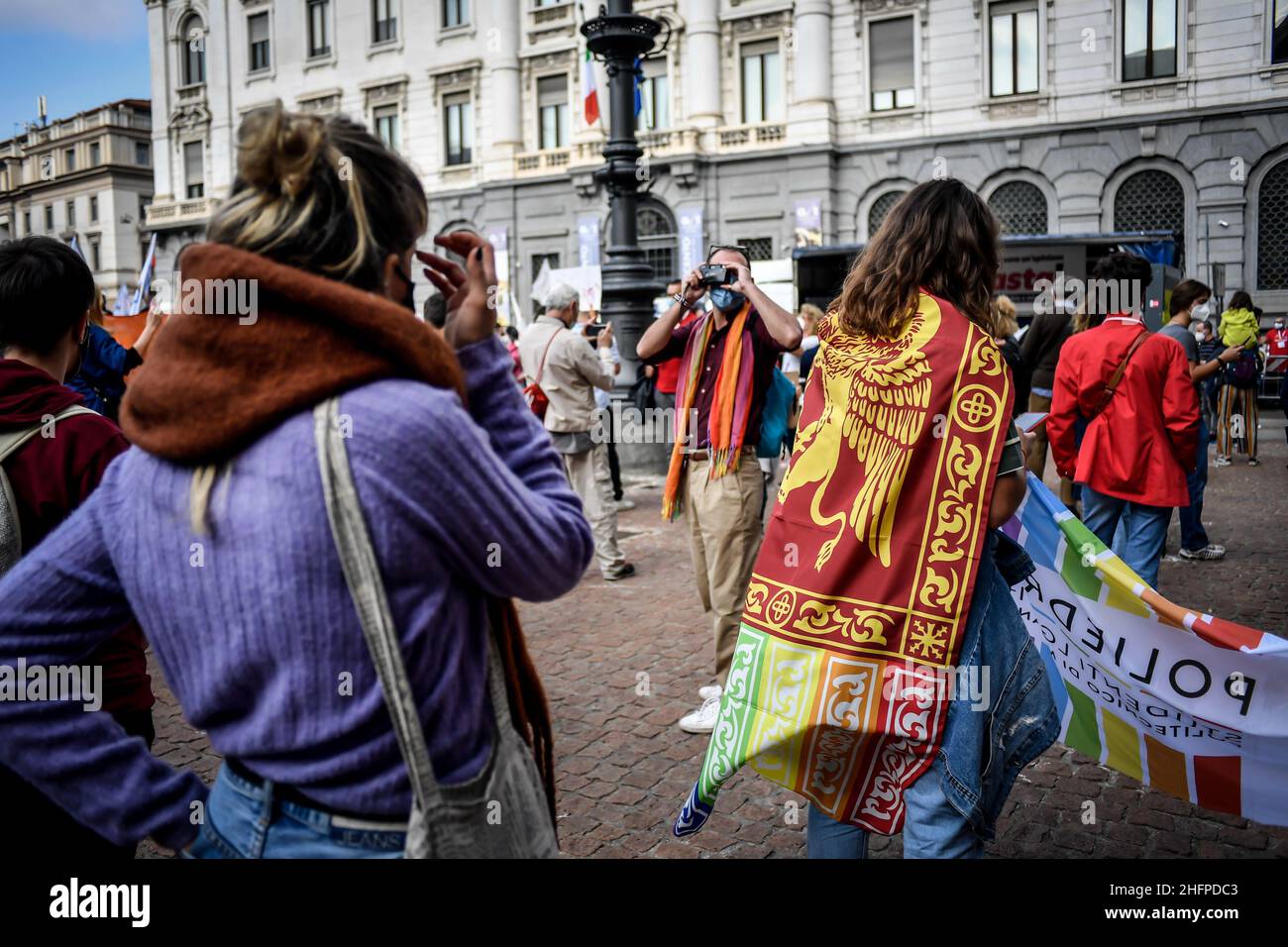 Claudio Furlan - LaPresse 10. Oktober 2020 Milano (Italien) News Ora Basta! Von lgbt-Bewegungen organisierte Demonstration für die Genehmigung des Zan-Gesetzes über Transphobie Stockfoto