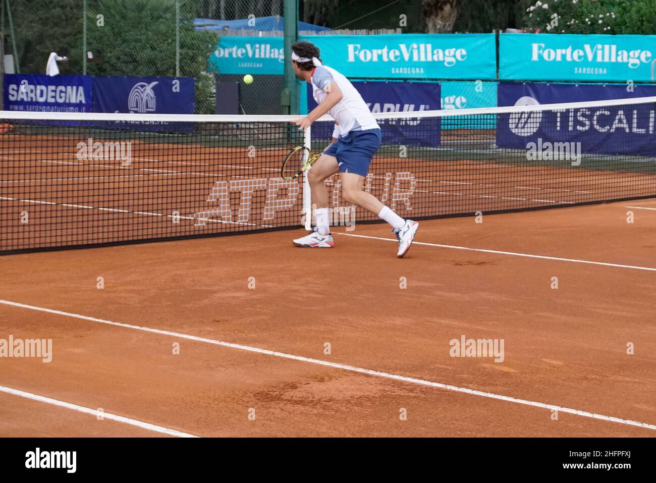 Alessandro Tocco/LaPresse 13. Oktober 2020 Santa Margherita di Pula, Cagliari (Italien) Sport Tennis Tennis, Forte Village Sardegna im Bild geöffnet:Marco Cecchinato Stockfoto