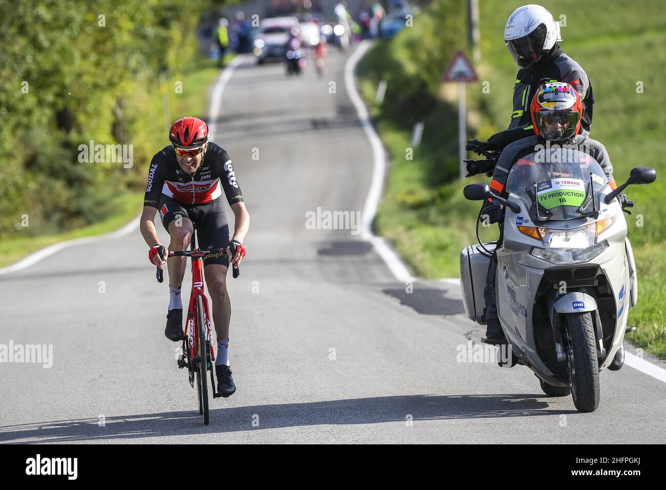 Fabio Ferrari/LaPresse 14. Oktober 2020 Italien Sport Radfahren Giro d'Italia 2020 - Ausgabe 103th - Etappe 11 - von Porto Sant'Elpidio nach Rimini im Bild: Während des Rennens - ARMEE Sander LOTTO SOUDAL Stockfoto