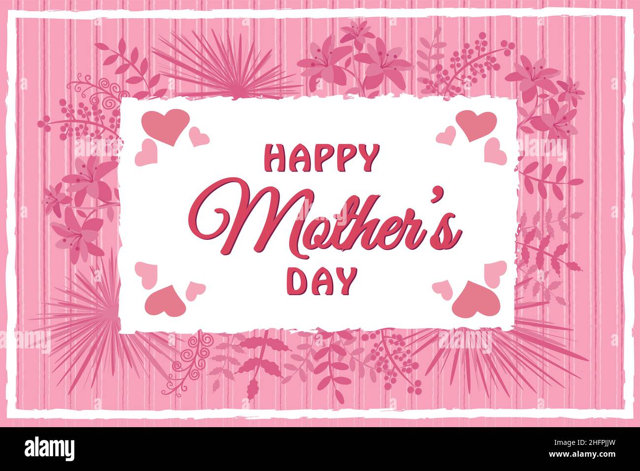 Glückwunschkarten-Flyer-Banner mit Blumenhandschrift zum Muttertag Stock Vektor