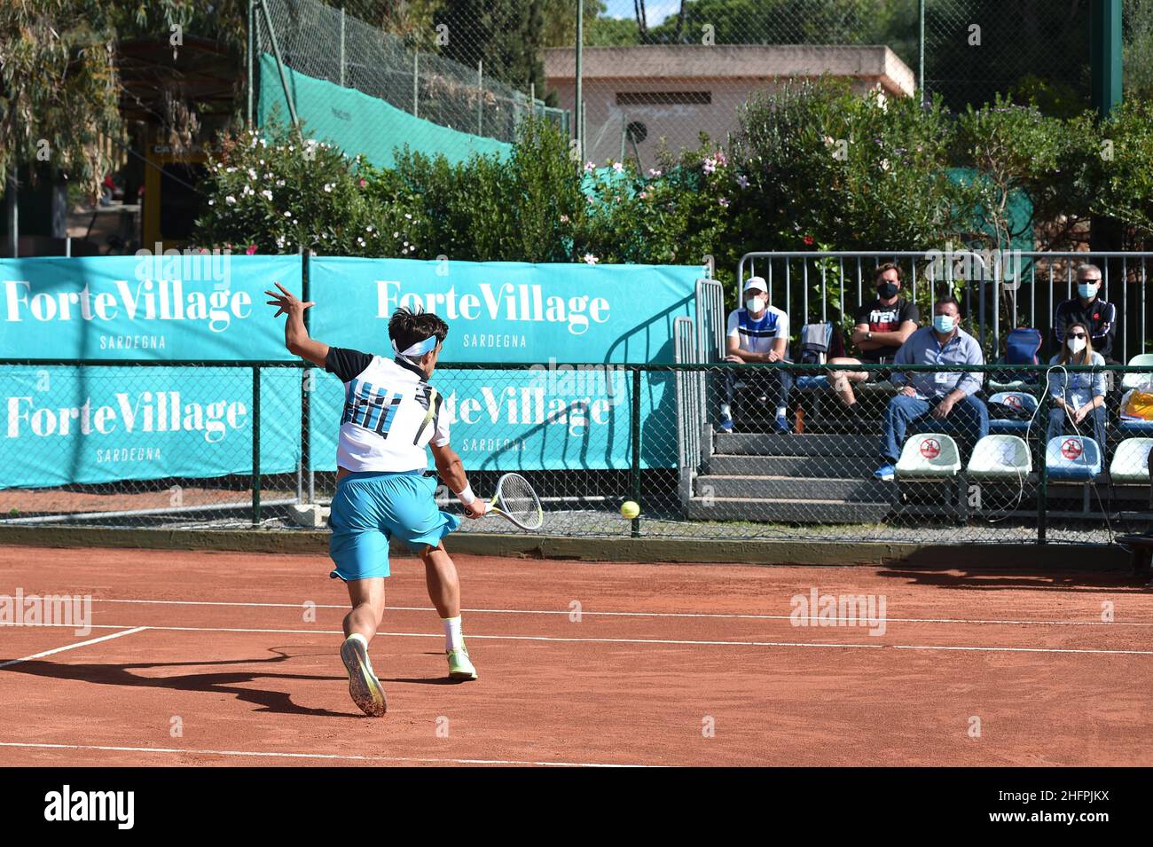 Alessandro Tocco/LaPresse 17. Oktober 2020 Santa Margherita di Pula, Cagliari (Italien) Sport Tennis Tennis, Forte Village Sardegna im Bild geöffnet:Lorenzo Musetti Stockfoto