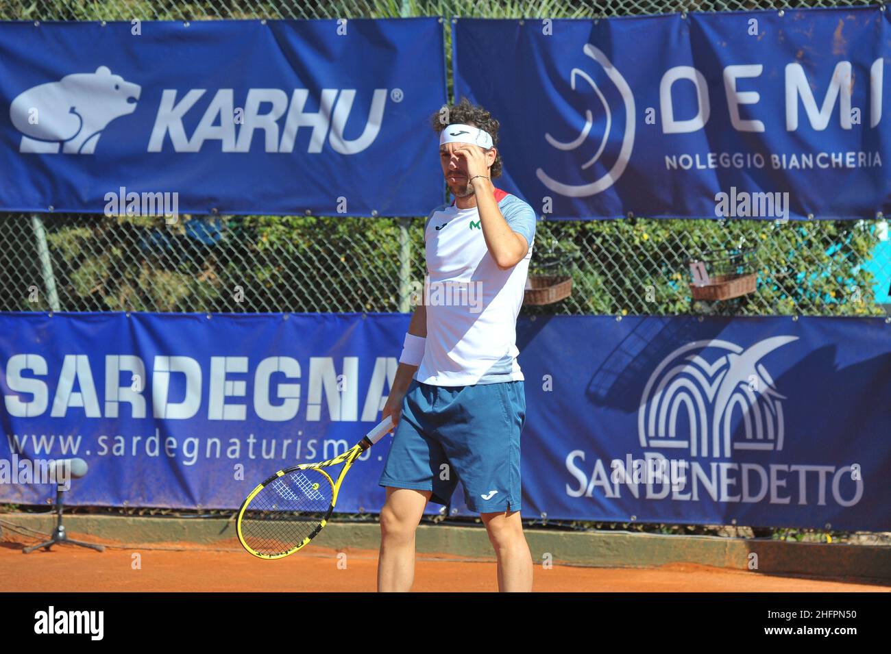 Alessandro Tocco/LaPresse 18. Oktober 2020 Santa Margherita di Pula, Cagliari (Italien) Sport Tennis Tennis, Forte Village Sardegna im Bild geöffnet:Marco Cecchinato Stockfoto