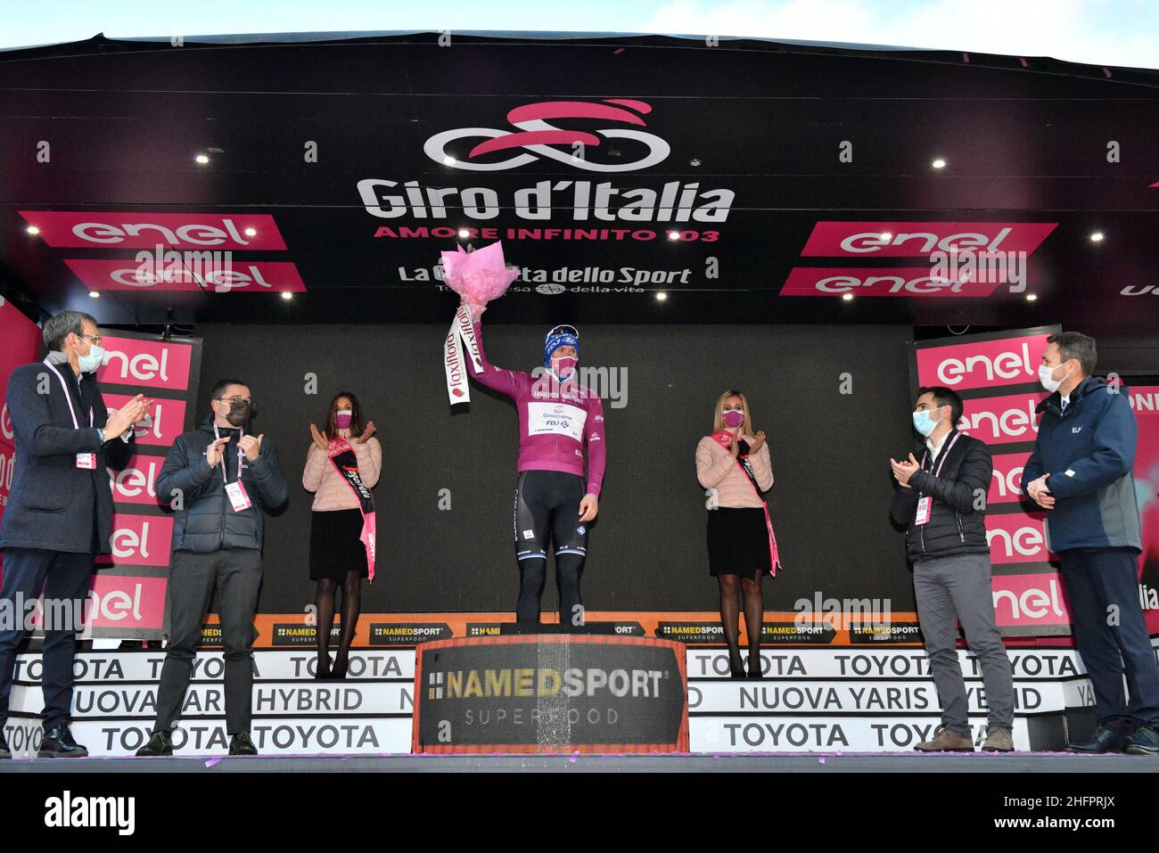 Foto Massimo Paolone/LaPresse 21 ottobre 2020 Italia Sport Cicismo Giro d'Italia 2020 - edizione 103 - Tappa 17 - Da Bassano del Grappa a Madonna di Campiglio (km 203) Nella foto: maglia CICLAMINO, DEMARE Arnaud - GROUPAMA - FDJPhoto Massimo Paolone/LaPresse 21. Oktober 2020 Italien Sport Cycling Giro d'Italia 2020 - Ausgabe 103th - Etappe 17 - von Bassano del Grappa bis Madonna di Campiglio im Bild: DEMARE Arnaud Stockfoto