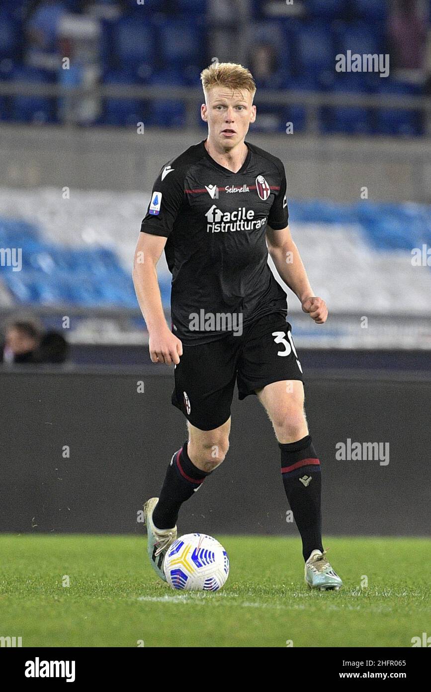 Fabrizio Corragetti / LaPresse 24st. Oktober 2020 Rom, Italien Sportfußball Latium vs Bologna - Italienische Fußball-Liga A Tim 2020/2021 - Olympiastadion im Bild: Jerdy Schouten (Bologna) Stockfoto