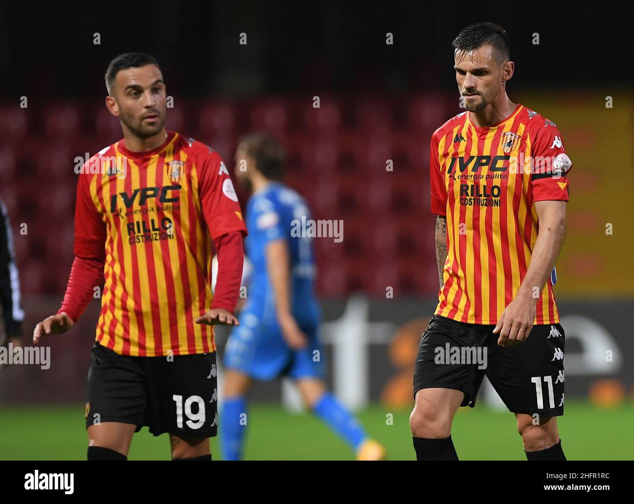 Alessandro Garofalo/LaPresse 28. Oktober 2020 Benevento, Italien Fußball-Sport Benevento vs Empoli - Italienischer Pokal 2020/2021 - Ciro Vigorito Stadion. Im Bild: Roberto Insigne Benevento,Christian Maggio Benevento Stockfoto