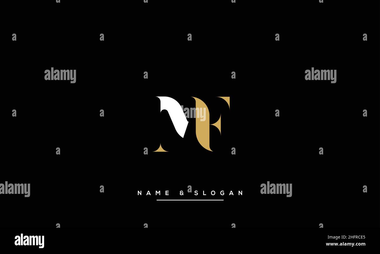 MF, FM Abstract Letters Logo-Monogramm Stock Vektor