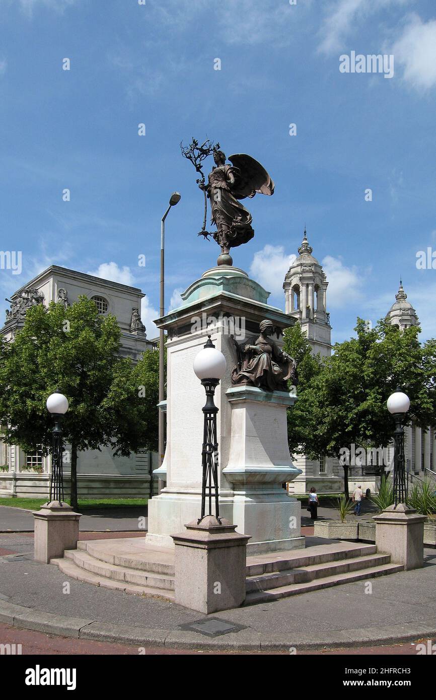 Cardiff, Wales - Juni 24 2006: Das South African war Memorial, auch bekannt als das Boer war Memorial, ist ein Kriegsdenkmal, das 1908 errichtet wurde. Stockfoto