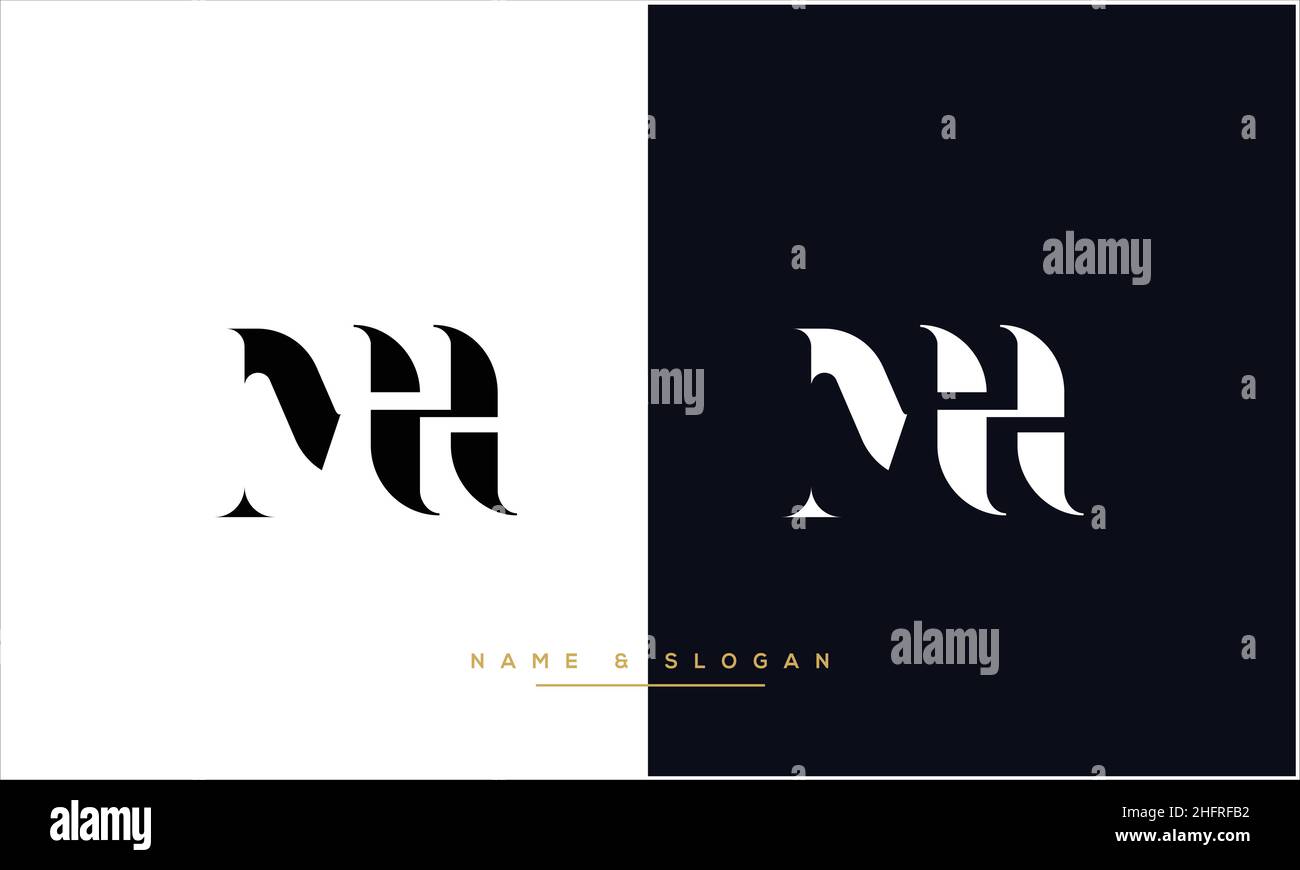 MH, HM Abstract Letters Logo-Monogramm Stock Vektor