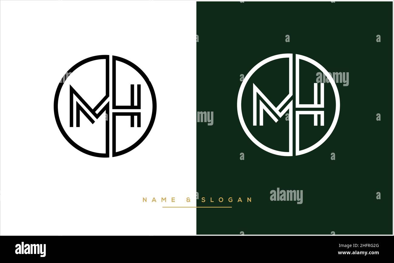 MH, HM Abstract Letters Logo-Monogramm Stock Vektor