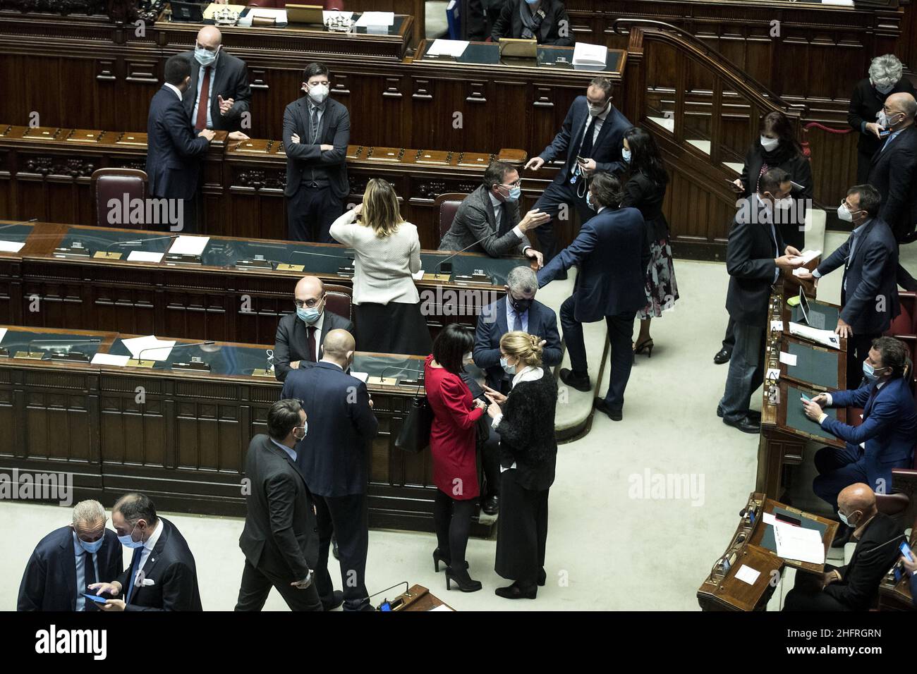 Roberto Monaldo / LaPresse 26-11-2020 Abgeordnetenkammer Rom (Italien) - Maßnahmen zur Budgetabweichung Stockfoto