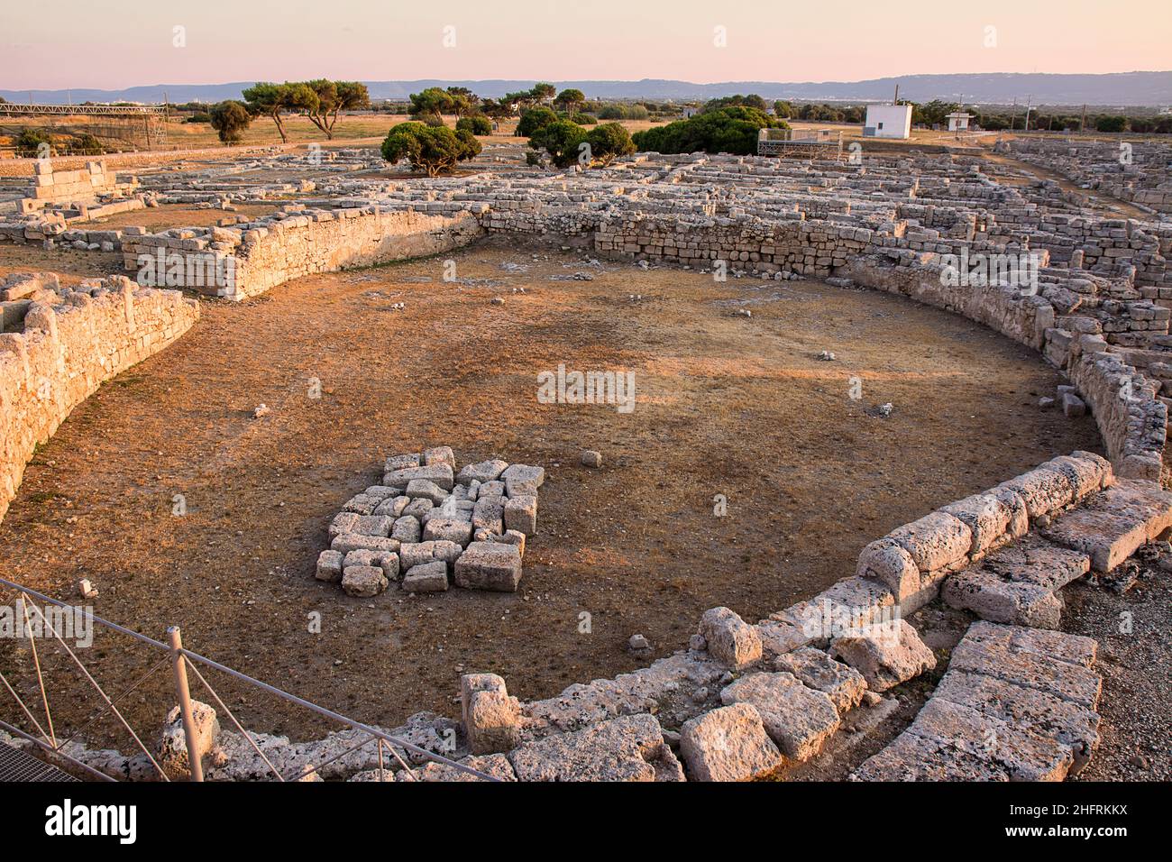 Draufsicht auf die Ausgrabungen von Egnazia in Apulien (Italien) Stockfoto