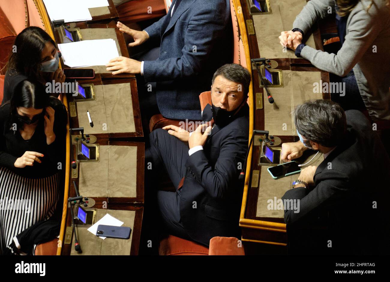 Mauro Scrobogna /LaPresse 09. Dezember 2020&#xa0; Rom, Italien Politischer Senat - Informationen des Präsidenten des Rates über den Europäischen Rat und den ESM auf dem Foto: Mateo Renzi IV Stockfoto