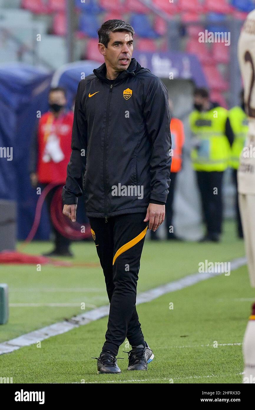 Fabio Rossi/AS Roma/LaPresse 13/12/2020 Bologna (Italien) Sport Soccer Bologna-Roma Italienische Fußballmeisterschaft Liga Serie A Tim 2020/2021 - Stadio Dall'Ara im Bild: Nuno Campos Stockfoto