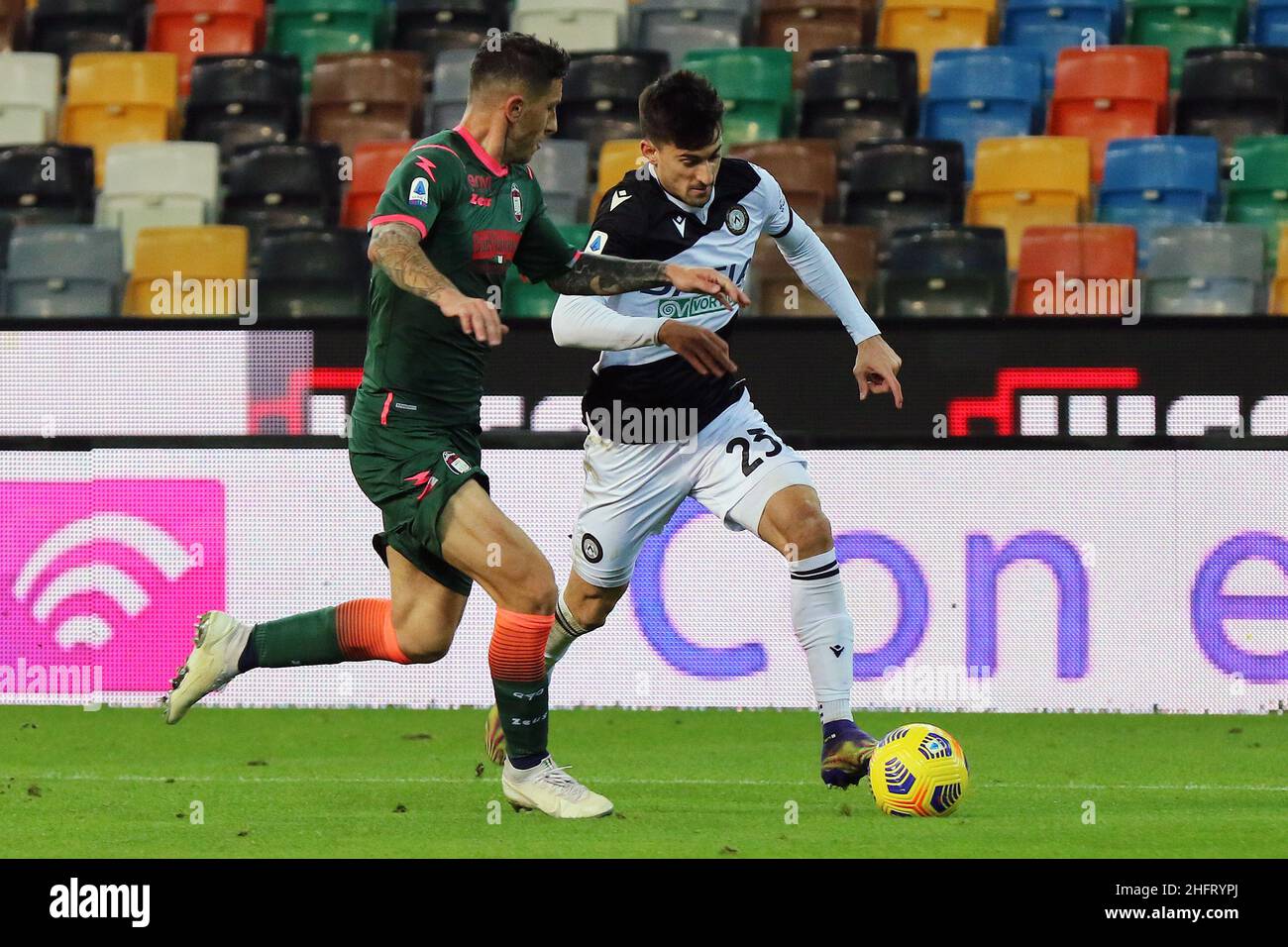 Andrea Bressanutti/LaPresse 15. Dezember 2020 Udine, Italien Sportfußball Udinese vs Crotone - Italienische Fußballmeisterschaft League A Tim 2020/2021 - Dacia Arena Stadium im Bild: Pussetto ignacio Stockfoto