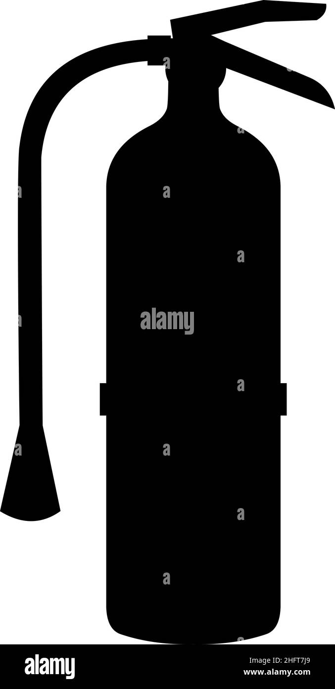 Vektordarstellung der schwarzen Farbsilhouette eines Feuerlöschers Stock Vektor