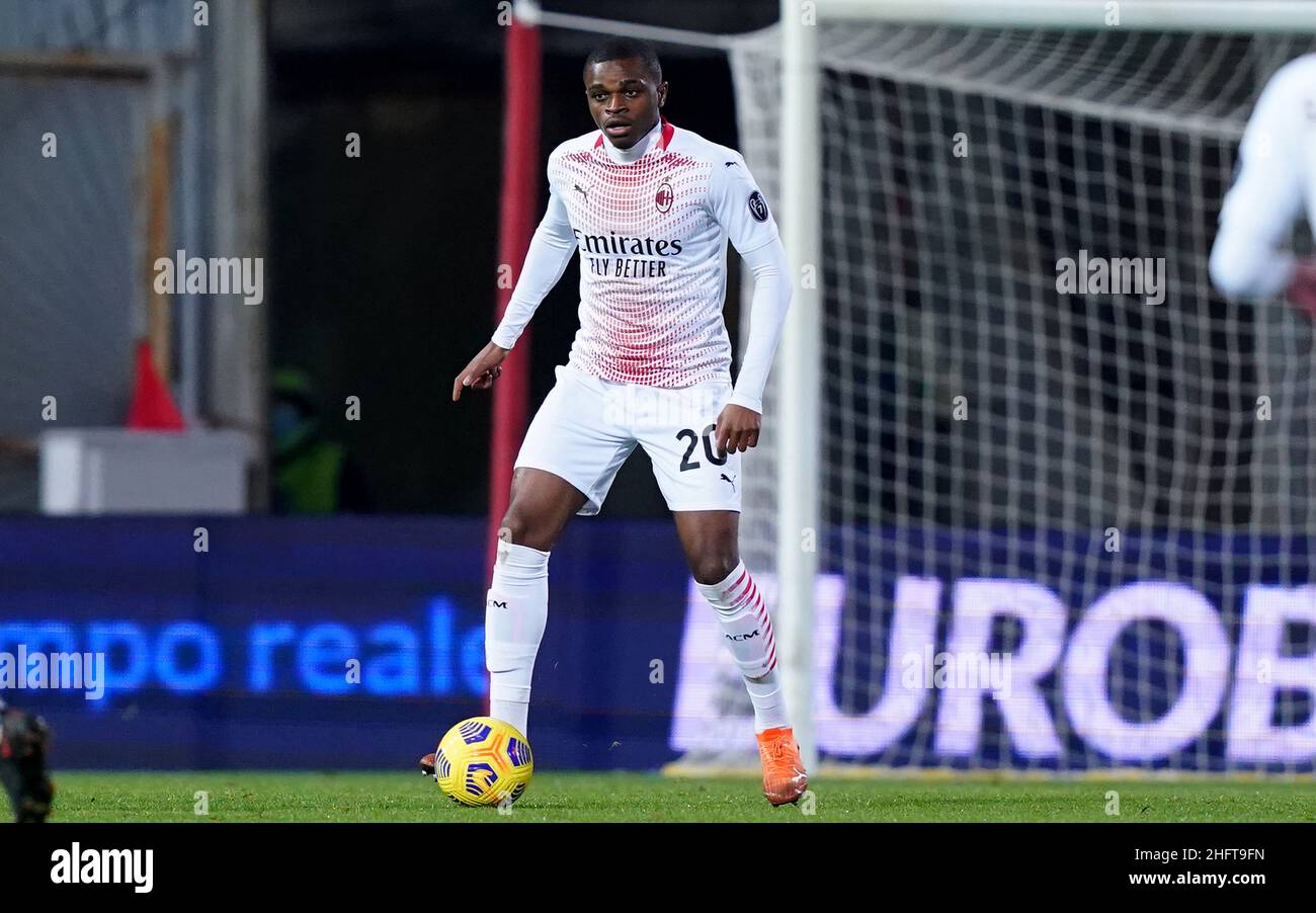 LaPresse - Spada Januar 3rd , 2021 Benevento ( Italien ) Sport Soccer A.C. Mailand- Saison 2020-2021 - Serie A Benevento vs AC Mailand im Bild: pierre kalulu Stockfoto