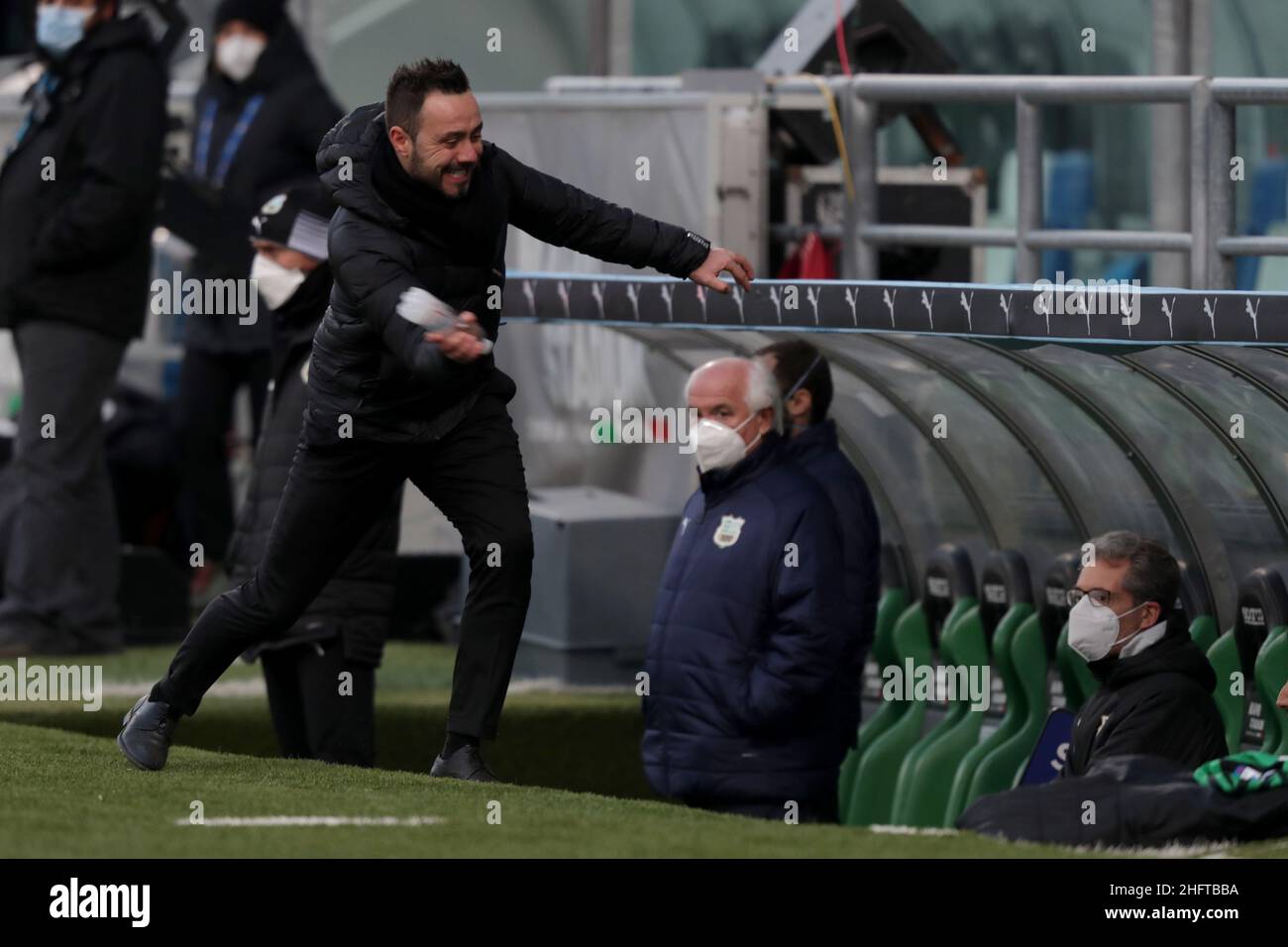 Fabrizio Zani,/LaPresse 6 Januar 2021 Reggio Emilia, Italien Sport Fußball Sassuolo vs Genua - Italienische Fußball-Meisterschaft Liga Serie A Tim 2020/21   Mapei Stadium im Bild: Roberto De Zerbi Stockfoto