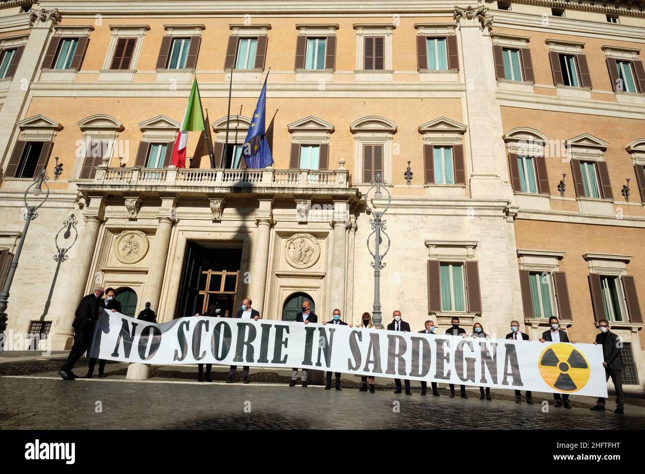 Mauro Scrobogna /LaPresse January 13, 2021&#xa0; Rom, Italien Nachrichten Nucleare - protesta parlamentari della Sardegna Stockfoto