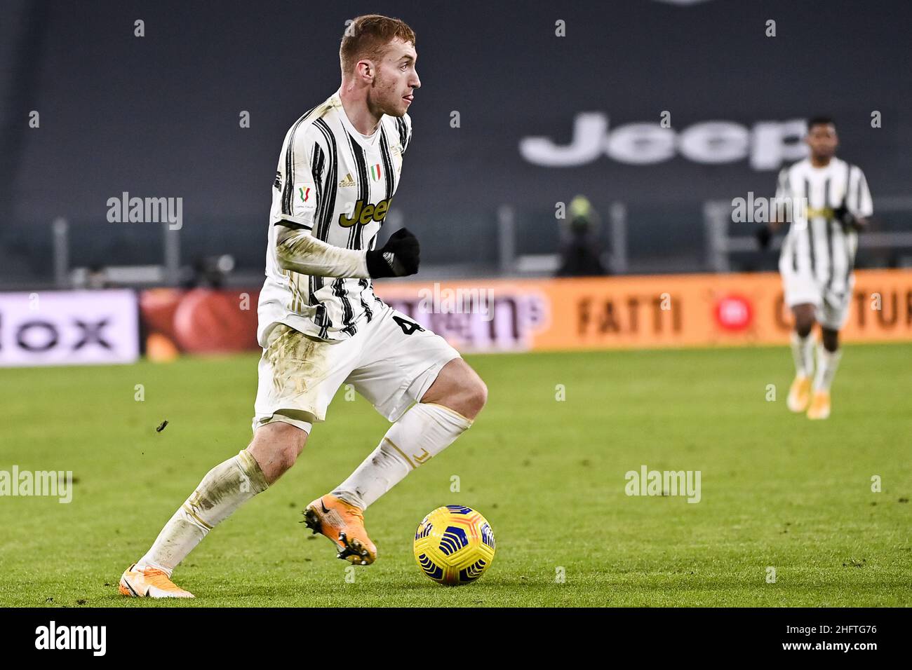 Marco Alpozzi/LaPresse 13. Januar 2021 Turin, Italien Sportfußball Juventus vs Sassuolo - Tim Cup 2020/2021 - Achtelfinale - Allianz Stadium auf dem Bild: Dejan Kulusevski (Juventus F.C.); Stockfoto