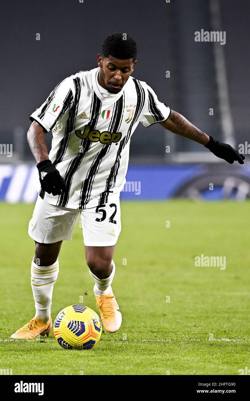 Marco Alpozzi/LaPresse 13. Januar 2021 Turin, Italien Sportfußball Juventus vs Sassuolo - Tim Cup 2020/2021 - Achtel bis Finale - Allianz Stadium auf dem Bild: Wesley (Juventus F.C.); Stockfoto