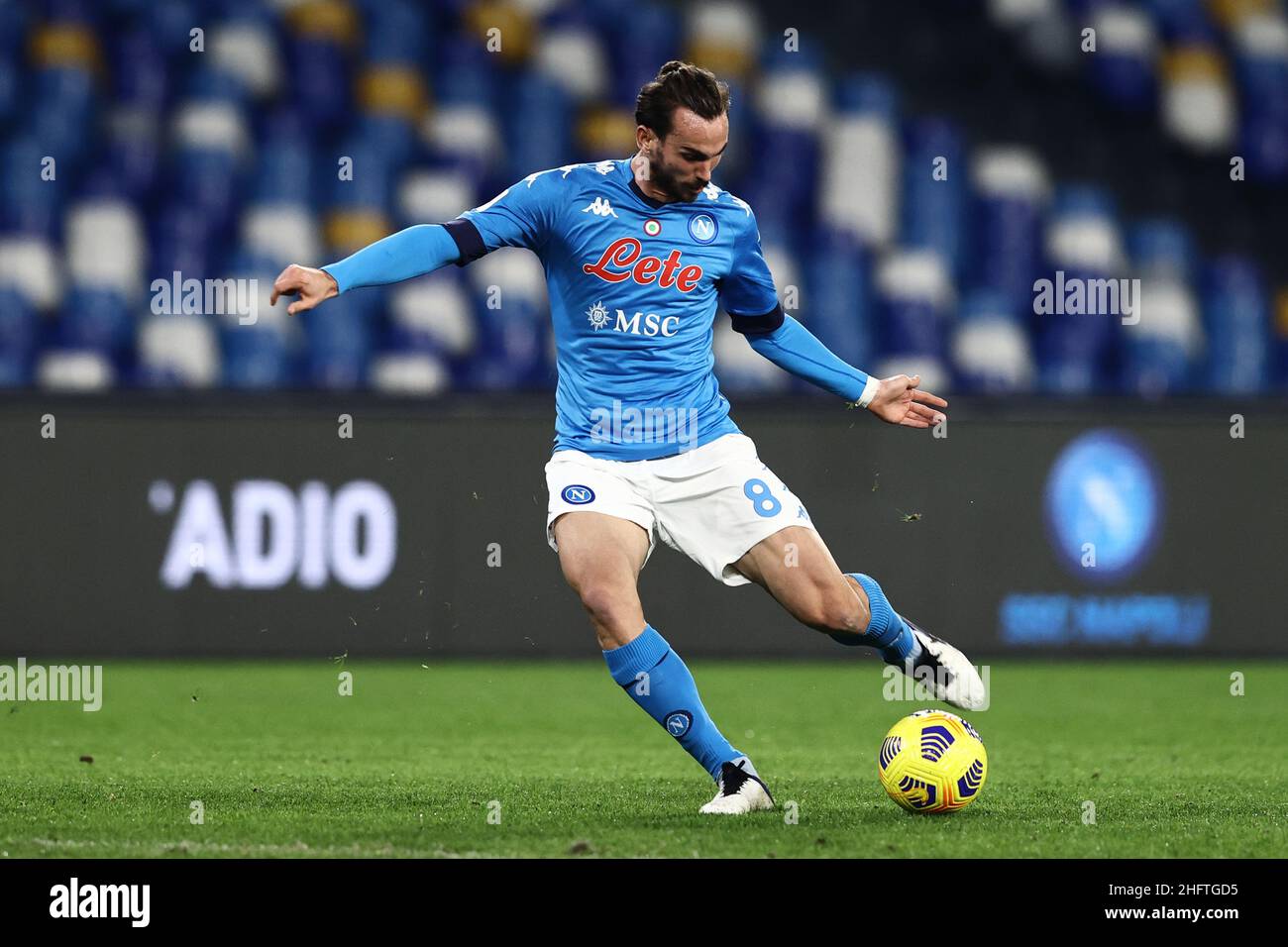 Alessandro Garofalo/LaPresse 13. Januar 2021 Neapel, Italien Sportfußball Napoli vs Empoli - Runde des italienischen Cup 2020/2021 16 - Diego Armando Maradona Stadion. Im Bild: Fabian Ruiz Napoli Stockfoto