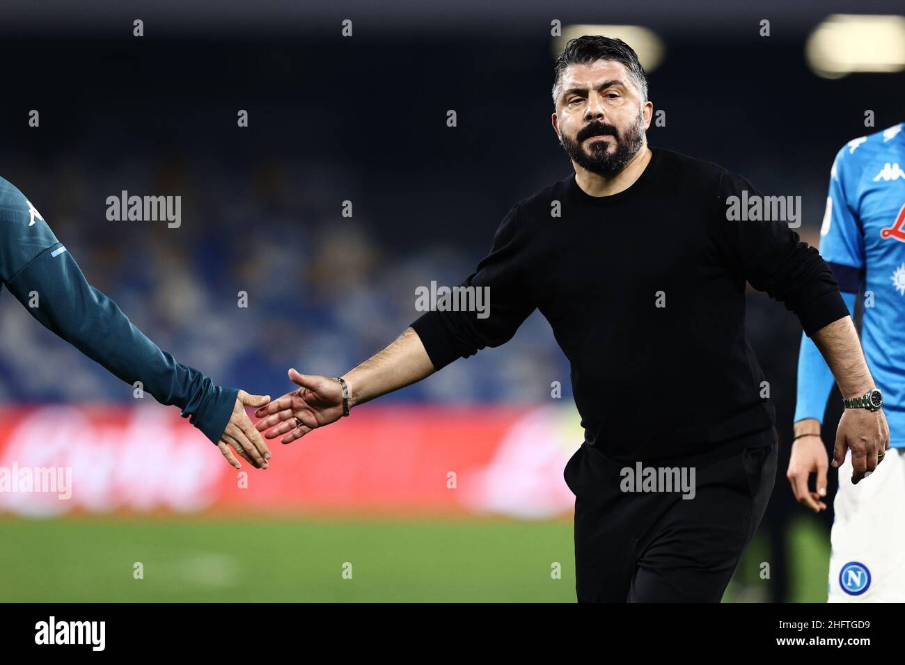 Alessandro Garofalo/LaPresse 13. Januar 2021 Neapel, Italien Sportfußball Napoli vs Empoli - Runde des italienischen Cup 2020/2021 16 - Diego Armando Maradona Stadion. Im Bild: Gennaro Gattuso allenatore Napoli Stockfoto