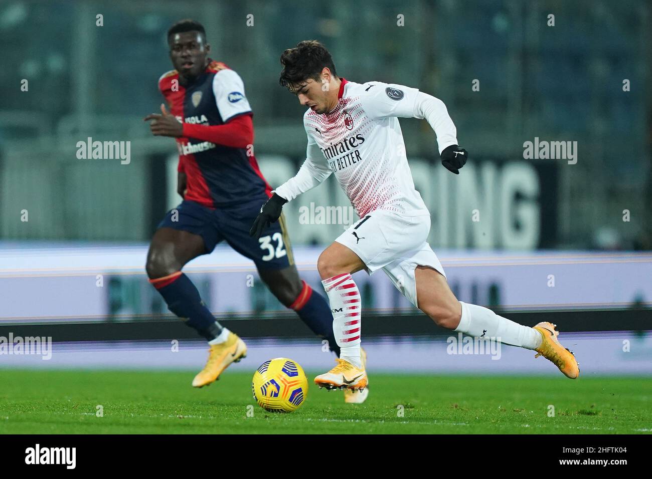 LaPresse - Spada Januar ,18 2021 Cagliari ( Italien ) Sport Soccer A.C. Mailand- Stagione 2020-2021 - Serie A Cagliari vs Mailand im Bild: Brahim Diaz Stockfoto