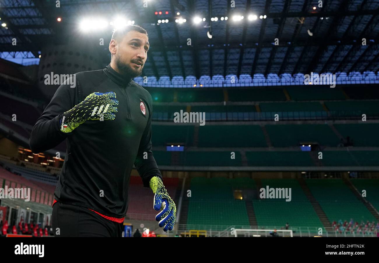 LaPresse - Spada 23 januar , 2020 Mailand ( Italien ) Sport Soccer A.C. Mailand- Stagione 2020-2021 - Serie A Mailand vs Atalanta im Bild: Gianluigi Donnarumma Stockfoto