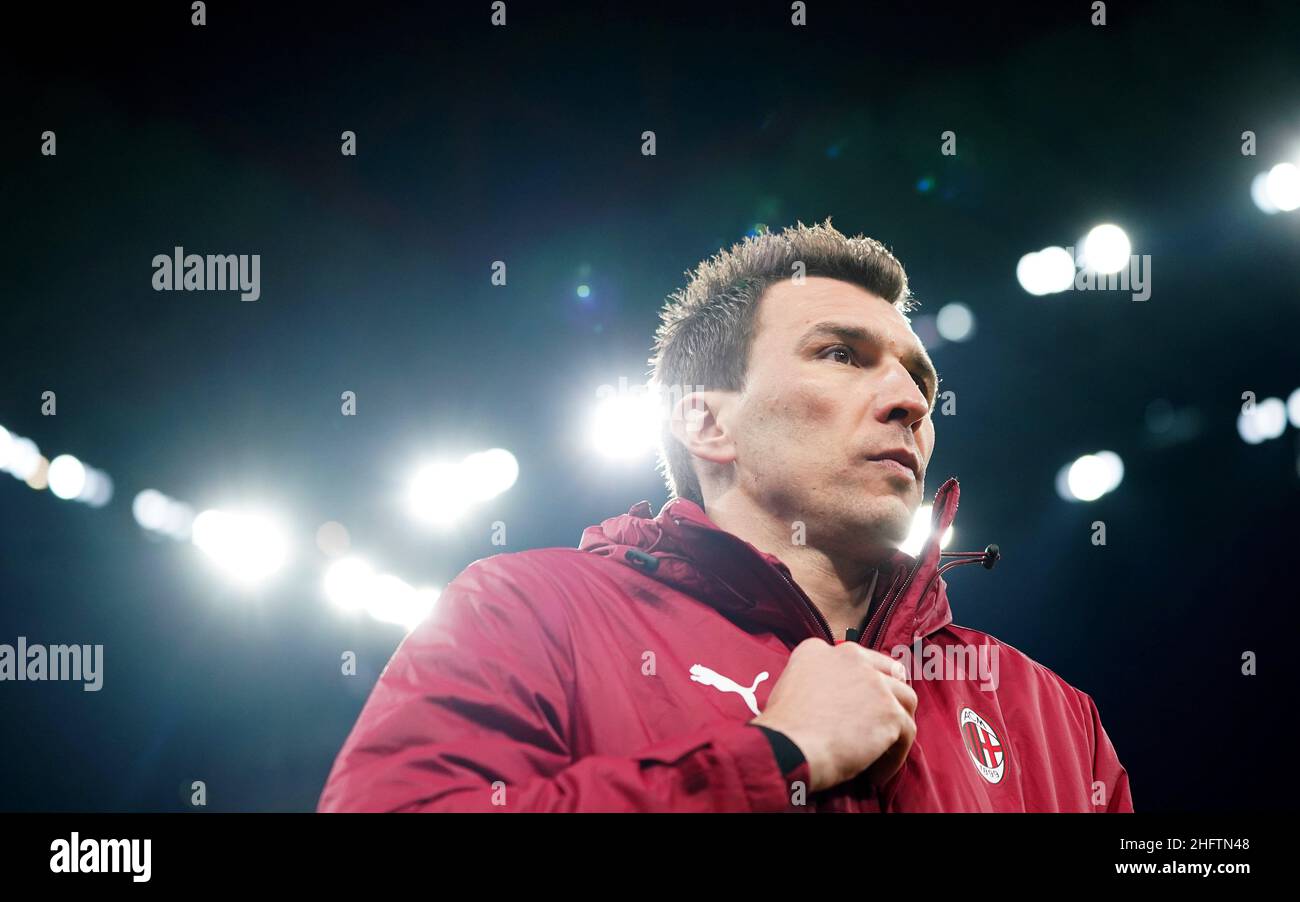 LaPresse - Spada 23 januar , 2020 Mailand ( Italien ) Sport Soccer A.C. Mailand- Stagione 2020-2021 - Serie A Mailand vs Atalanta im Bild: Mario Mandzukic Stockfoto