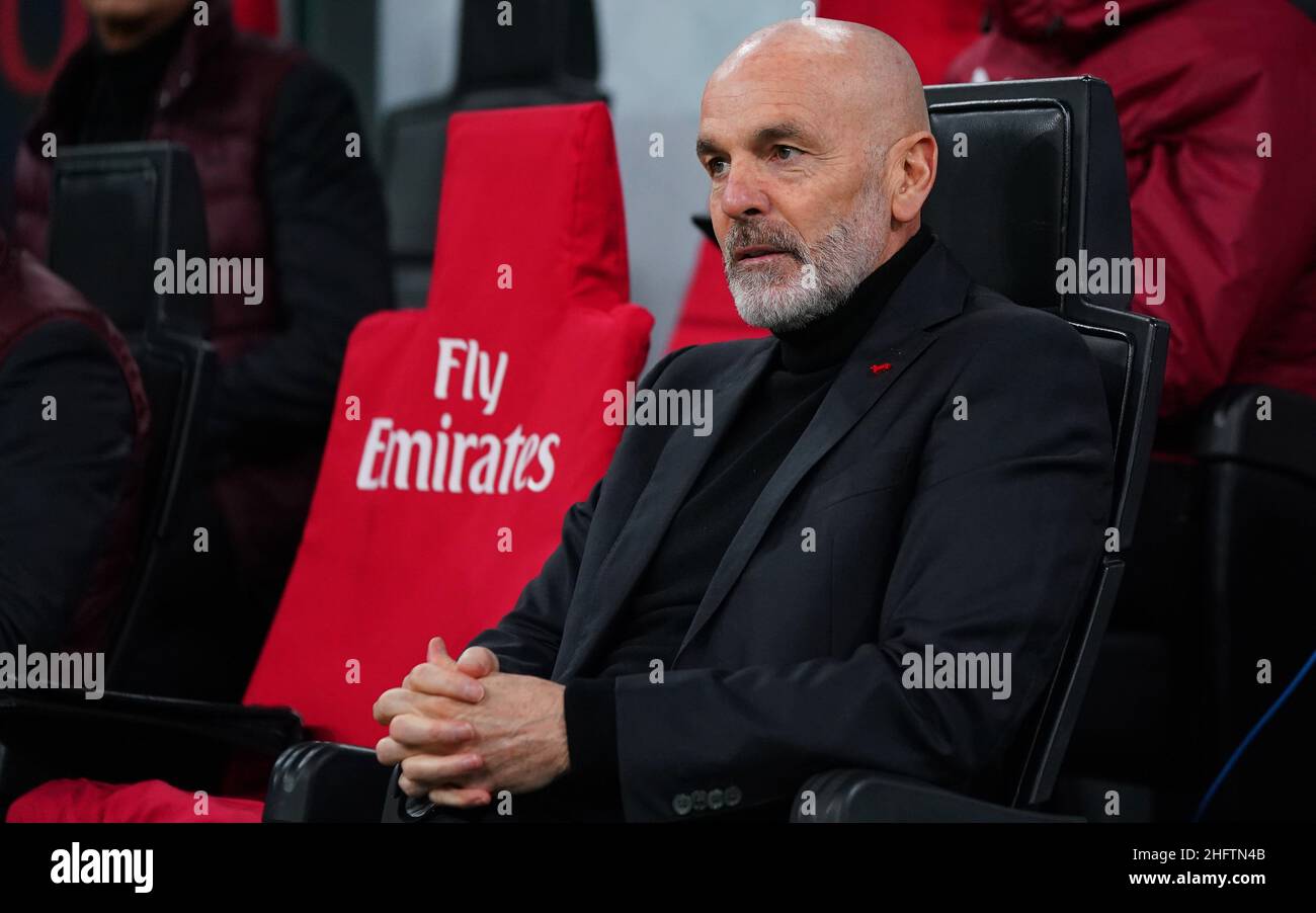 LaPresse - Spada 23 januar , 2020 Mailand ( Italien ) Sport Soccer A.C. Mailand- Stagione 2020-2021 - Serie A Mailand vs Atalanta im Bild: Stefano Pioli Stockfoto